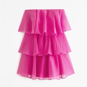 Abercrombie Organza Tiered Strapless Mini Dress